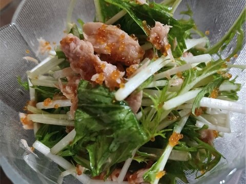 簡単 時短 とびっことシーチキンの水菜サラダ
